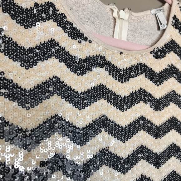 J. Crew Zig Zag Sequin Cream Dress Size Small - Picture 3 of 7